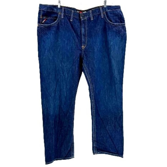 Ariat Other - Ariat FR M4 Cat 2 Low Rise Boot Cut Jeans Men's Size 48x32 Blue Dark Wash Work